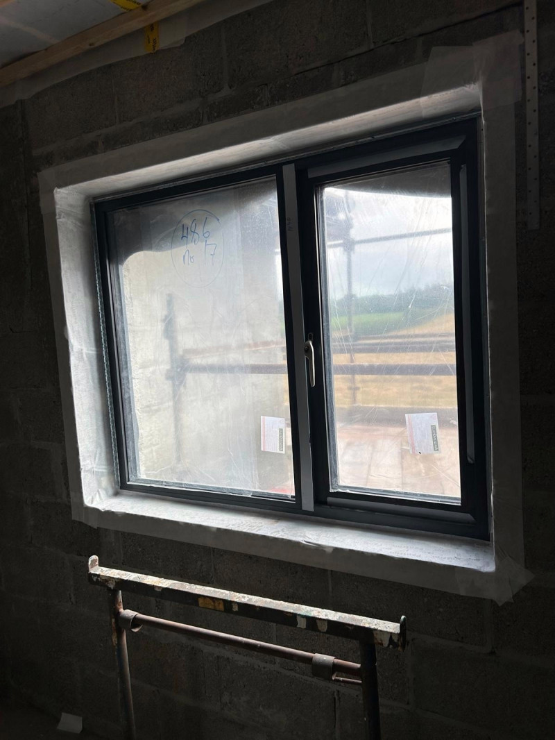 Air tightness envelope around window as part of Air Tightness installation by Midland Insulation