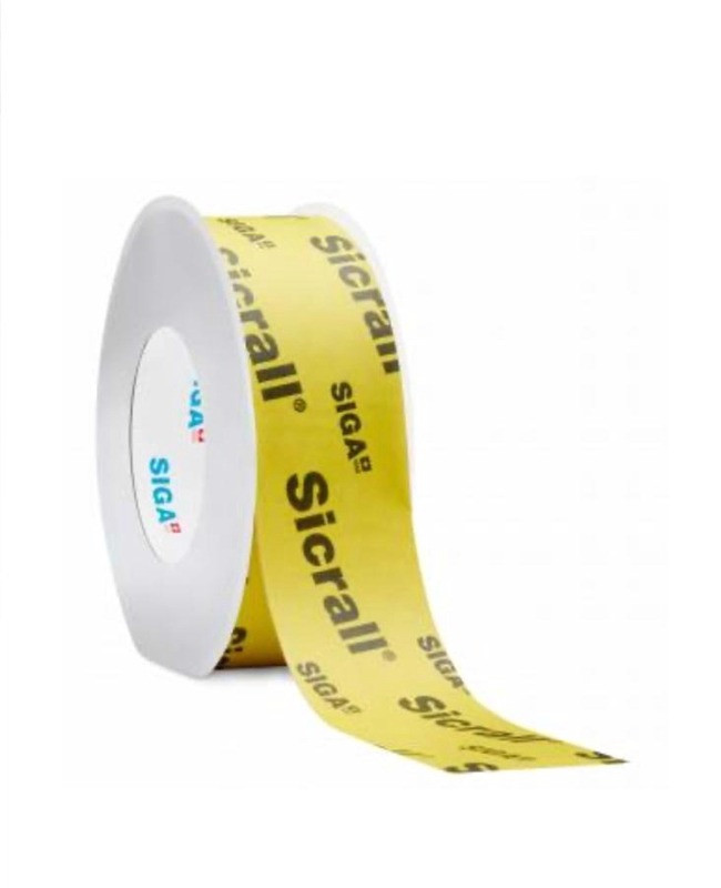 Sicrall high-performance adhesive tape for permanent airtight bonding of vapour control layers as used by Midland Insulation